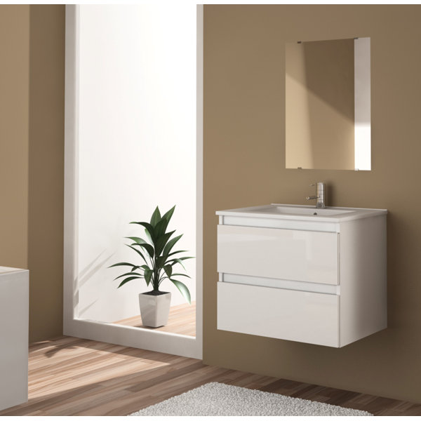 Ebern Designs Jaronte 700Mm Wall Mounted Single Bathroom Vanity with